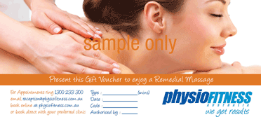 Massage Gift Vouchers Available at Physio Fitness